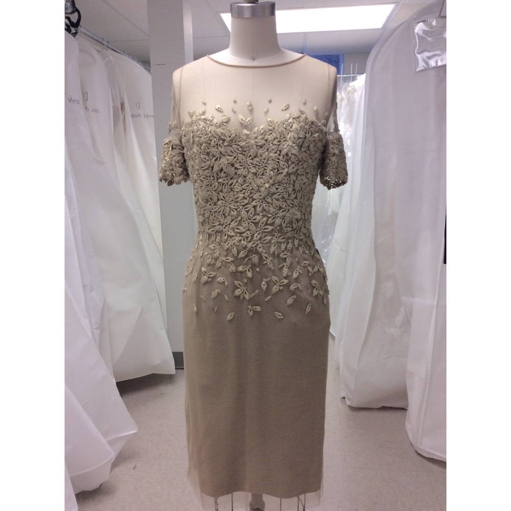 Liancarlo Gold Shimmer Cocktail Dress